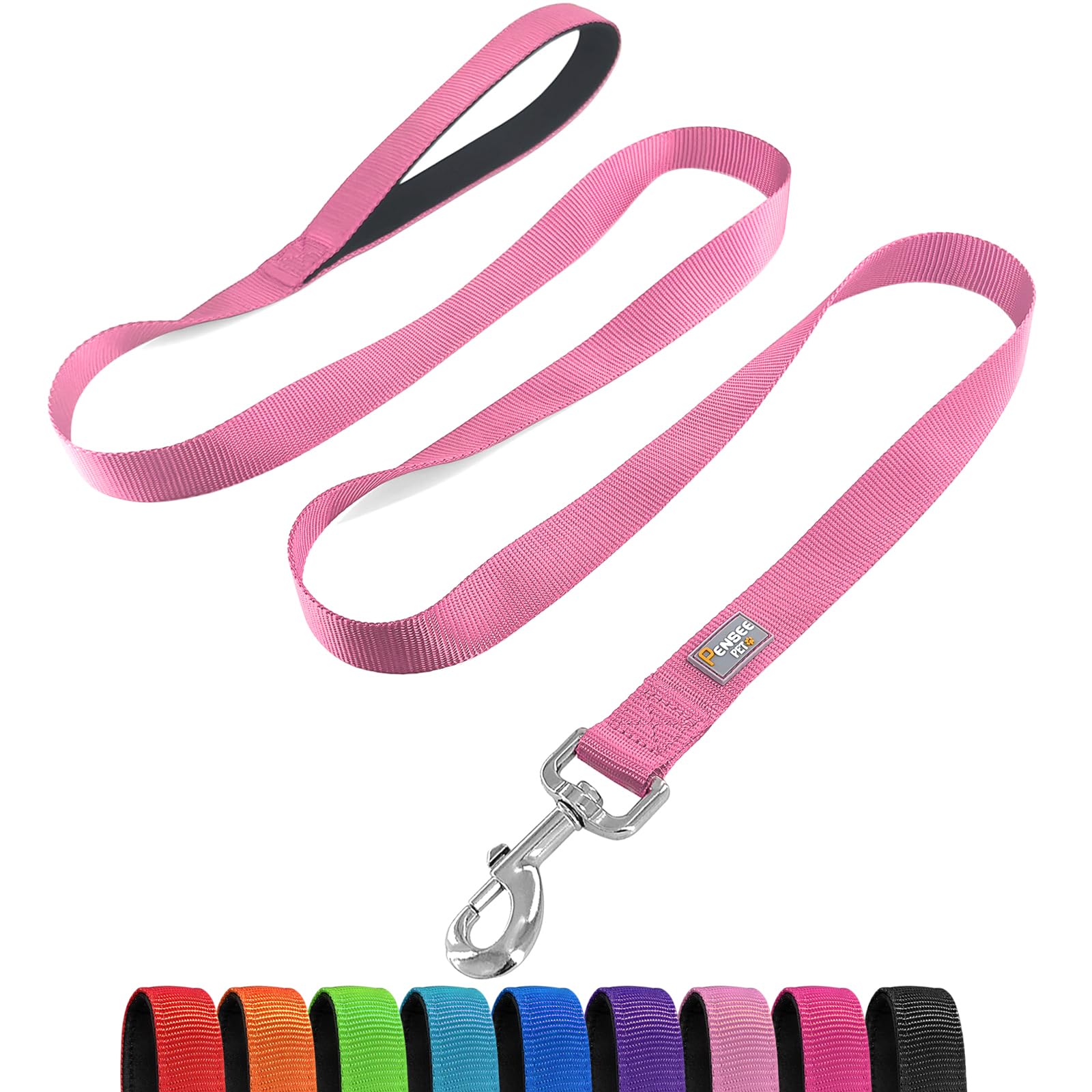 Photo 1 of PenSeepet Basic Dog Leashes 6 FT Padded Handle Nylon Dogs Leashes for Small Dogs Pink