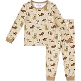 pureborn Baby Viscose from Bamboo Pajama Set Toddler Boy Sleepwear 12M-8Y | Silky smooth, gentle on skin, snug fit, breathable, lightweight, buttery soft, OEKO-TEX, long sleeves, 2pcs