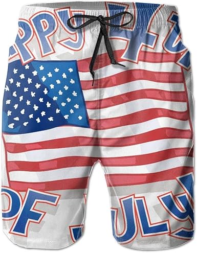 4th of july men's swim trunks