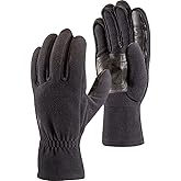 BLACK DIAMOND Midweight Windbloc Fleece Gloves | Windproof Polartec Fleece | Goat Leather Palm | Touchscreen Compatible