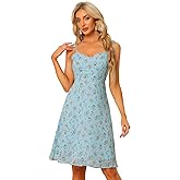 Allegra K Women's Floral Sundress 2025 Easter Tie Shoulder Smocked Spaghetti Strap Dress