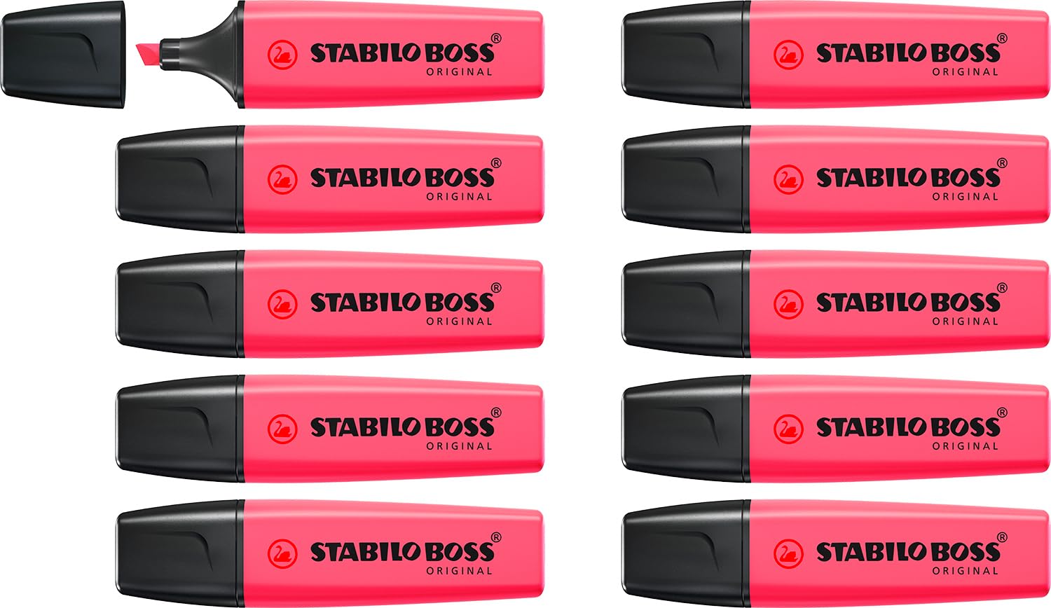 STABILO BOSS ORIGINAL - Highlighter - Pack of 10 - Pink