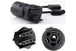 MEISO Trailer Plug Adapter, 7 Pin Round to 4 Pin 5 Pin Trailer Adapter, Trailer Light Adapter Converts from 7 Way to 4 Way 5 