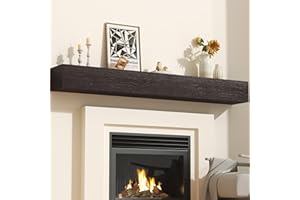 CRAFTEASE Fireplace Mantel 72 Inch Solid Wood Mantels for Over Fireplace 5" Thick Wall Mounted Shelves Long Floating Farmhouse Shelf Handcrafted Wooden Fireplace Mantle 72 X 8 X 5 - Rustic Brown