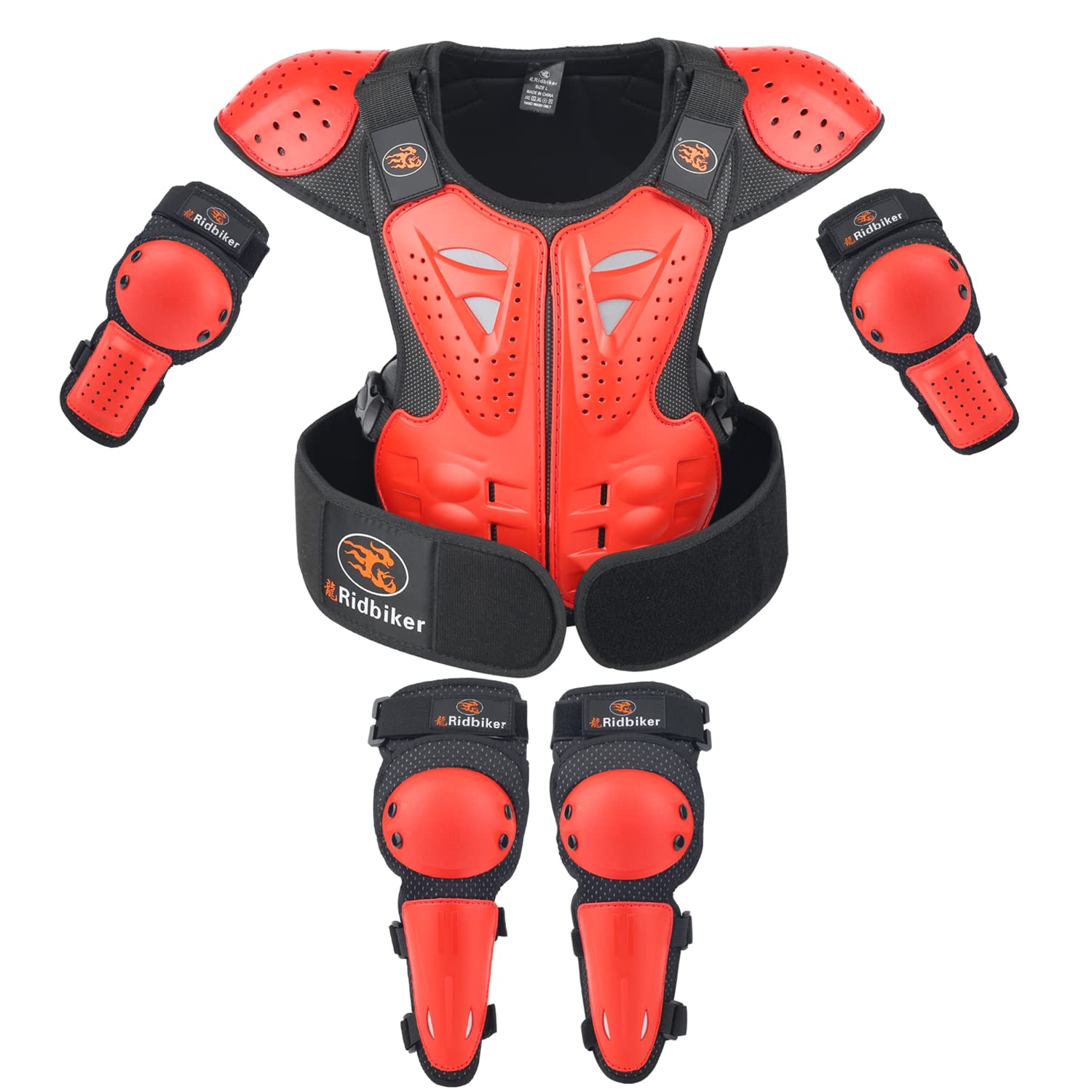 Photo 1 of Kids Dirt Bike Gear Chest Protector Motocross?Youth Motorcycle Armor Suit with Knee Shin Guard Elbow Pads for Boys Girls Riding Protective Gear