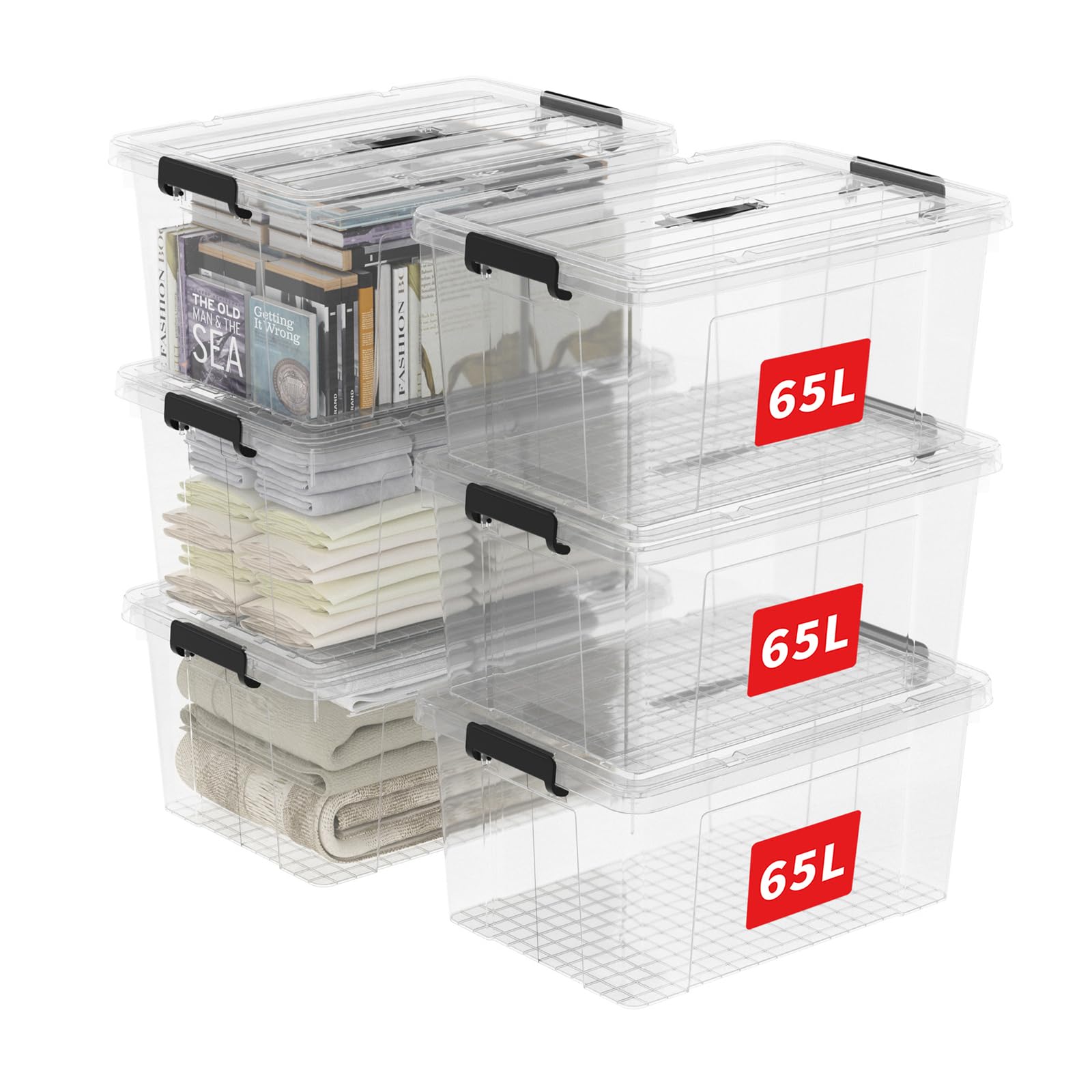 Cetomo Storage Bins on Handle, Storage Box, Plastic