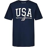 Nautica Boys Short Sleeve Graphic Crew Neck T-Shirt, Soft, Comfortable, Relaxed Fit