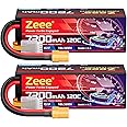 Zeee 4S Lipo Battery 7200mAh 14.8V 120C Hard Case RC Battery with XT90 Connector for 1/8 Buggy RC Car Truck Tank RC Truggy Racing Models(2 Pack)