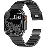 Fullife Titanium Band with Magnetic Clasp Compatible with Apple Watch Band, Lightweight Titanium Metal Strap for Apple Watch Ultra 3/2/1 49mm, Series 11/10 46mm, 9/8/7 45mm, SE3/6/5/4 44mm, 3/2/1 42mm