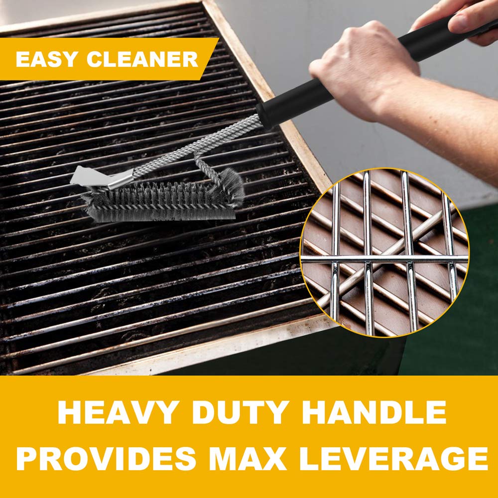Kuger BBQ Grill Brush and Scraper, Barbecue Wire Grill Brush 18\