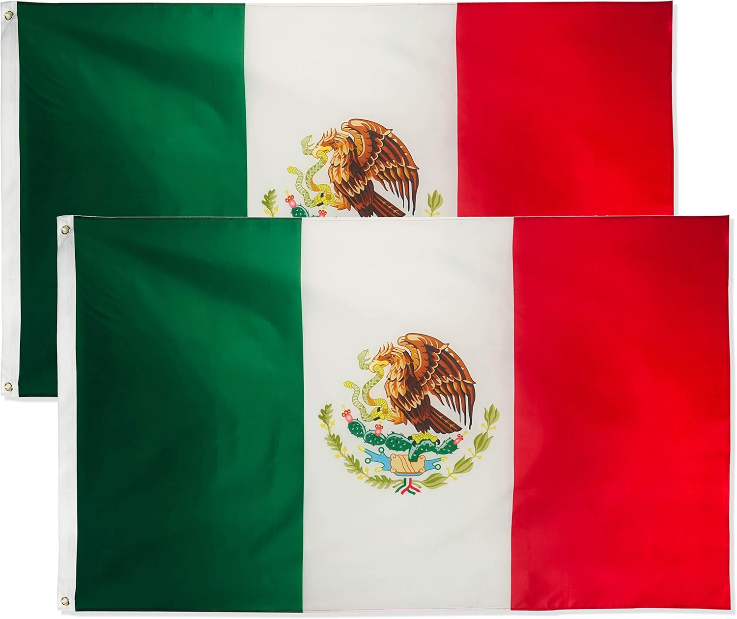 Amazon.com : 2 Pack Mexico Flag 3x5 Foot - Double Stitched Mexican MX ...