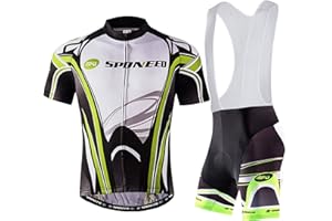 sponeed Men's Cycling Jersey and Bib Short Suit Bicycle Wear Padded Bike Tights
