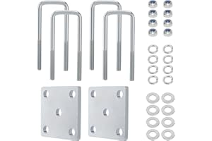 Racewill U Bolt Kit for Boat Trailer Axle Leaf Springs, Leaf Spring U Bolts, for 2x3 axle - 6 5/16" Long
