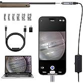 Teslong Rifle Borescope for Phone & PC, USB C Gun Bore Scope Cleaning Camera with Lights & Mirror Set, Fits .20 Caliber & Larger, Rigid Probe, Compatible with iPhone 15/16 & USB-C Android Devices