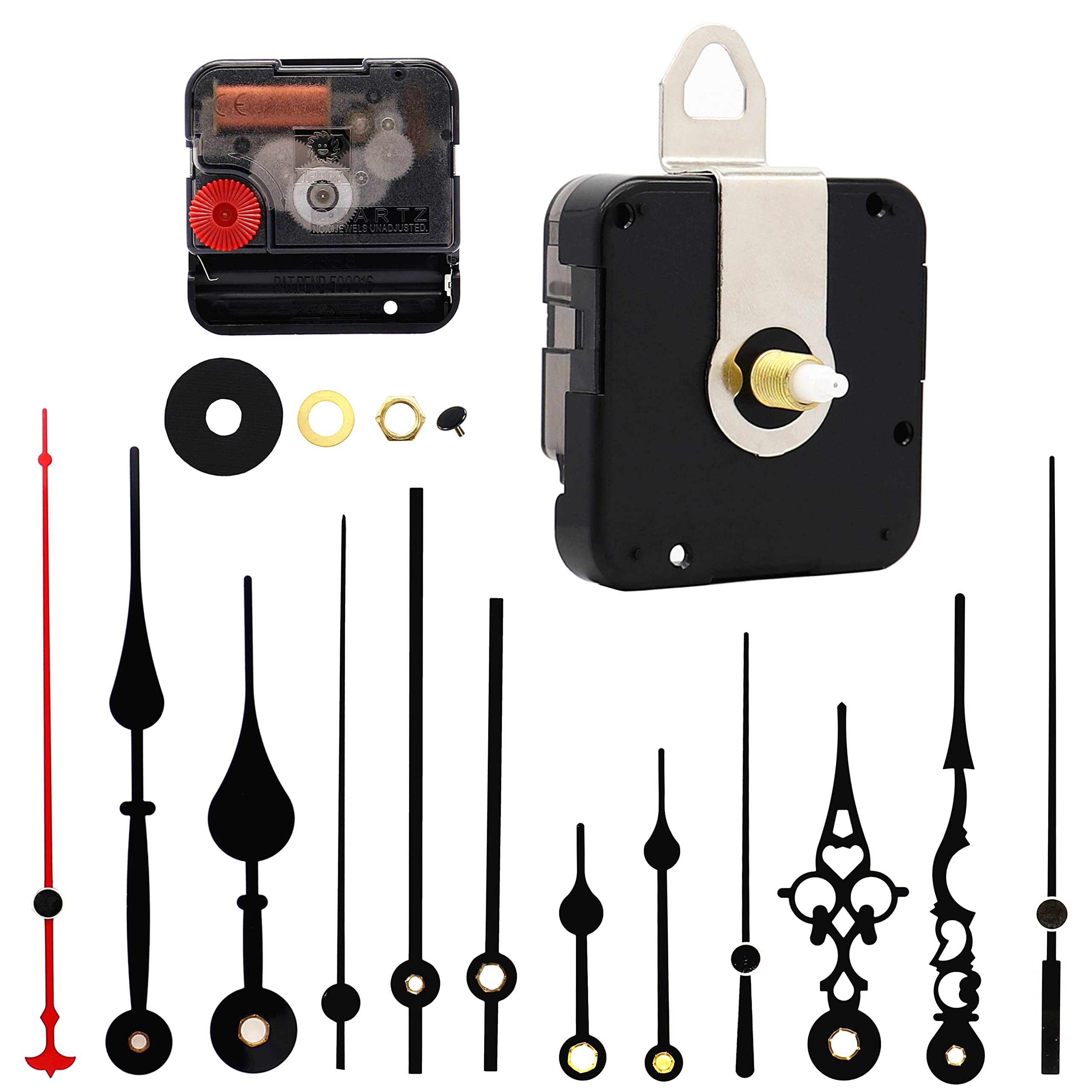 TIKROUND Youngtown Movement for Clock Repair Replacement 17mm (43/64 inch) Shaft Length 9.5mm (3/8 inch) Thread Length.(White Shaft)