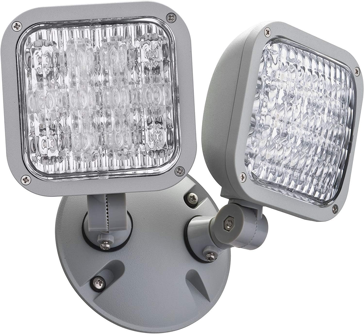 LFI Lights | Multi Volt Remote Head LED Emergency Light | Two Adjustable Square Heads | White Housing | Weather Proof | 3V-9.6V Range | RHB-WPL-W-DH-MV