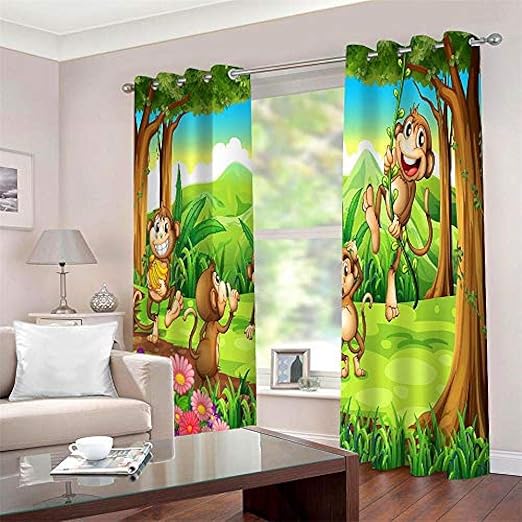 Verdunkelungsvorhänge Mit Einhorn-Muster - 2er Set Rosa 166x150cm