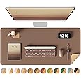 YSAGi Double-Sided Desk Pad, 31.5"x15.7"Leather Desk Mat, Eco Cork Desk Pad Protector,Large Mouse Pad,Waterproof Desk Blotter