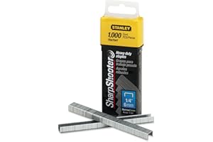 Stanley TRA704T Sharpshooter Heavy-Duty Tacker Staples, 1/4-Inch Leg Length, 1000/Box