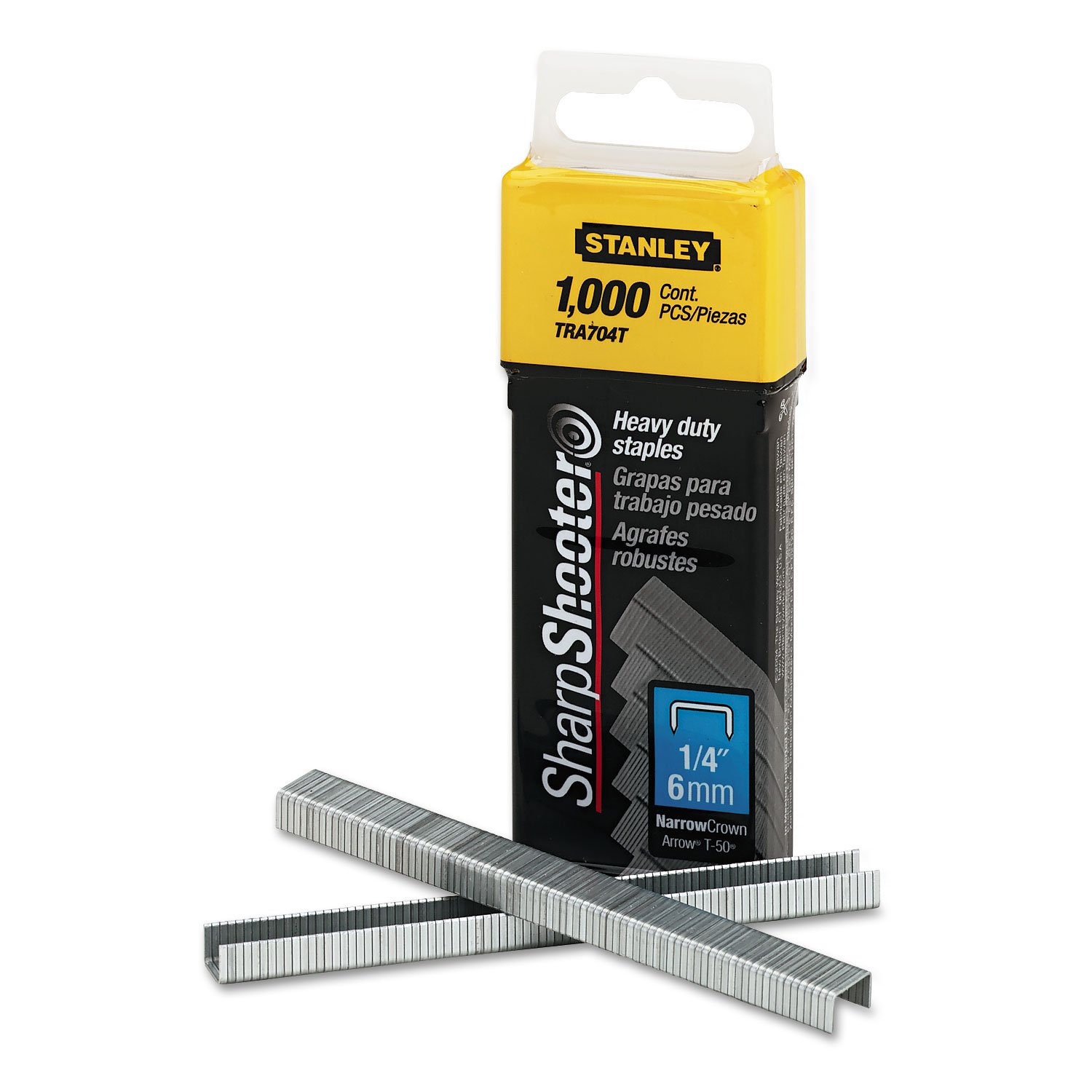 Photo 1 of Stanley TRA704T Sharpshooter Heavy-Duty Tacker Staples, 1/4-Inch Leg Length, 1000/Box