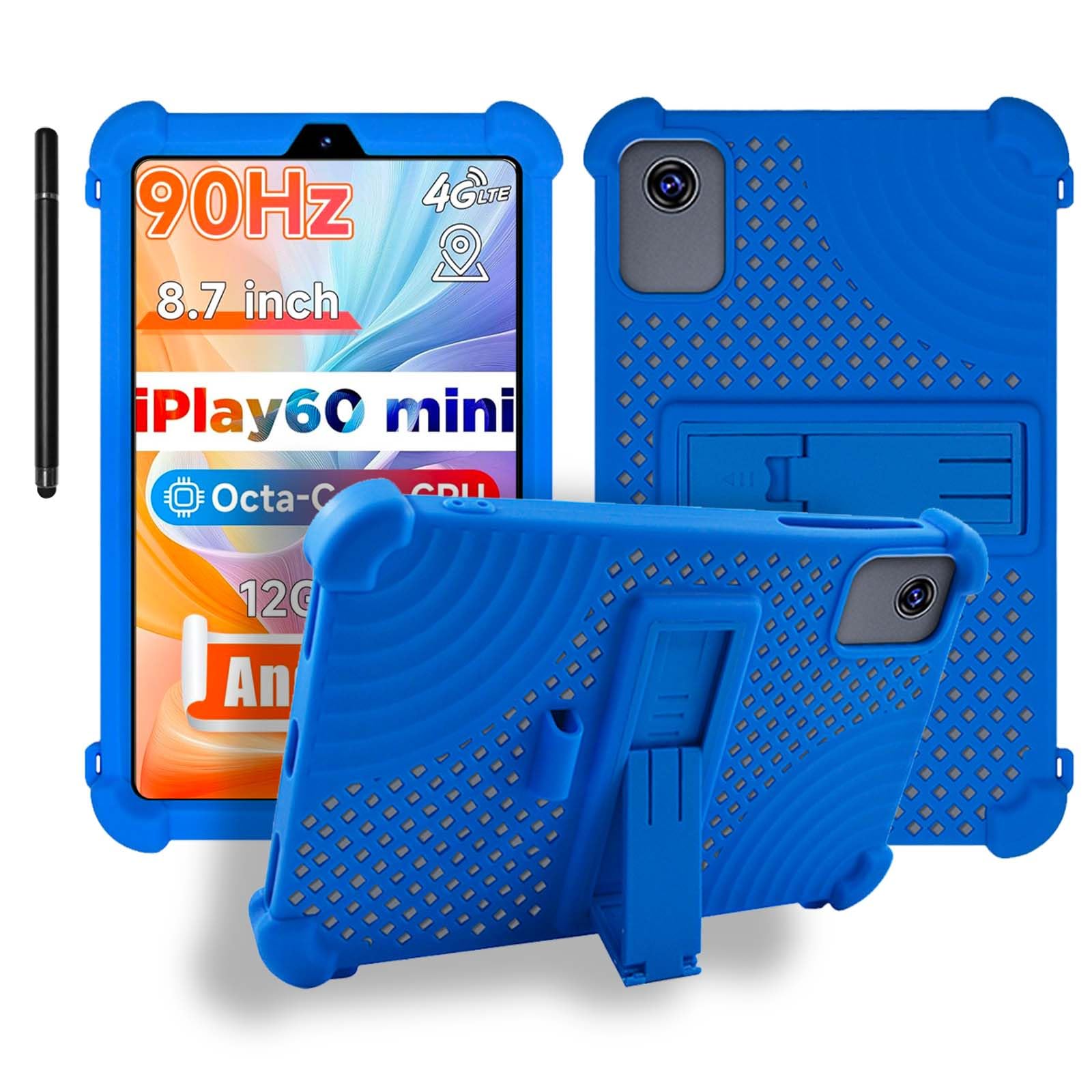 Photo 1 of Case for ALLDOCUBE iPlay 60 mini Android 15 Tablet 8.7 inch,Heat Dissipation Tablet Case,Soft Silicone Protector Cover,Kids Friendly,Adjustable Stand Tablet Cover,4 Corners Thicken Shockproof, Blue