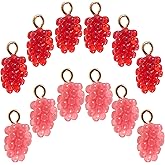 Tofficu Hand-Painted Grape Pendant Charms Mini Resin Beads for Diy Jewelry Making Fruit Pendant Crafting Accessories for Necklace and Bracelet