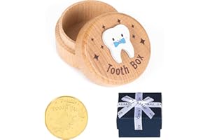 LAPEQQIOJEJ Tooth Fairy Box|Tooth Box Keepsake|Baby Tooth Box with Tooth Fairy Coin and Gift Box，Baby Gift(box-4)