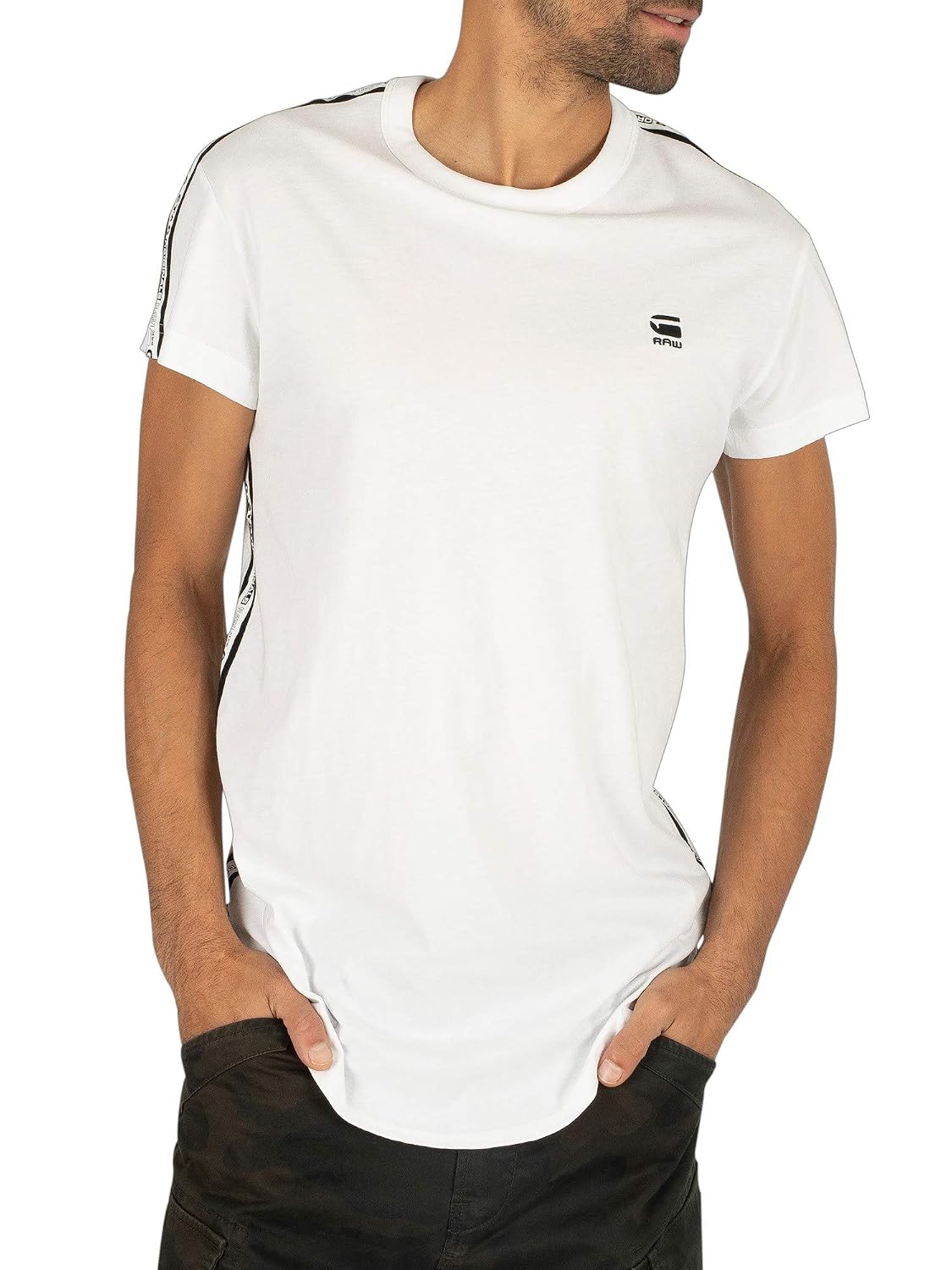 White G-Star Mens Swando Art Relaxed T 