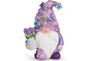 Hodao Lavender Dream Gnome - Purple Fragrance Wonderland Journey Spring Swedish Tomte Elf Dwarf Figurines Summer Gnome Indoor Home Decor Gift (Lavender Gnome 1)
