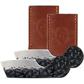 Southern Trapper Mini Pocket Knife Set of 2 with Leather Sheaths for EDC | Compact design, ideal for camping, hiking, hunting, and fishing, great everyday carry gift idea, suitable for men and women