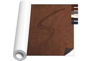 JUCHENG Suede Repair Patch, 8x79 inch Large Faux Suede Leather Fabric，Self-Adhesive Fabric Patches for Furniture, Couch, Sofa, Car Interior, Shoes, Hand Bag, Jewelry Boxes ﻿ (Brown)