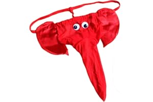 PHDuLac Man Funny Underwear Men’s Gag Gift Elephant Thong Reindeer Mankini G-String Exotic Prank Long U Bulge Pouch