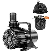 OYO WATER Submersible Water Pump, 9300 GPH Pond Pump for Outdoor Ponds 32.8ft Long Power Cord, Barrier Filter Bag, Ipx8 Waterproof Ultra Quiet Fountain Water Pump for Waterfall, Hydroponic