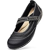 TALENAVA Women's Comfortable & Lightweight Leather Mary Jane Flats Versatile Business Casual Dress Shoes Work Office Cute Stylish Everyday Walking Shoes