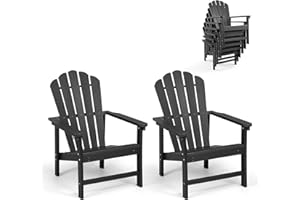 Mguio Stacking Adirondack Chairs Set of 2, Space Saving HDPE All-Weather Fire Pit Chair for Outdoor Lawn Porch Deck