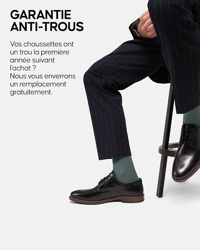 Chaussettes en Bambou, Lot de 6, Noir, 39-42