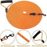 Vivifying Long Dog Lead 10M Reflective Floating with Soft Handle Orange view 2