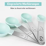 YC Kitchen Measuring Cups and Spoons Set of 8 Stainless Steel Handle view 3