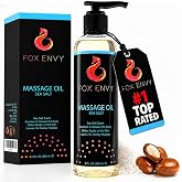 Body Massage Oil for Massage Therapy Lush Sea Salt Scent Sensual Oil 8 floz | With Coconut Oil &amp; Jojoba Oil, Moisturising Massage Oil for Muscle Relaxation, Spa &amp; Home Use, Massage Oil For Full Body