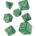 Q-Workshop Elvish Dice Green and White - Set of 7 Dice