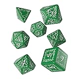 Q-Workshop Elvish Dice Green and White - Set of 7