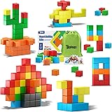 48PCS Magnetic Blocks for Toddlers Toys, Large Magnetic Cube Toys for Sensory STEM Education Preschool Magnet Toys for 3 4 5 