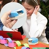 LAMXD 3 in 1 Corner Rounder Punch with Hole Punch and Binder Rings Blue view 2