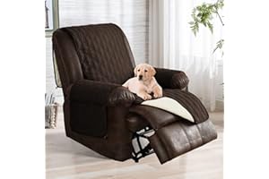 RBSC Home Sofa Cover with Side Pockets Waterproof Couch Cover for Dogs, Cats, Pets (30" Recliner-Style 2, Coffee)