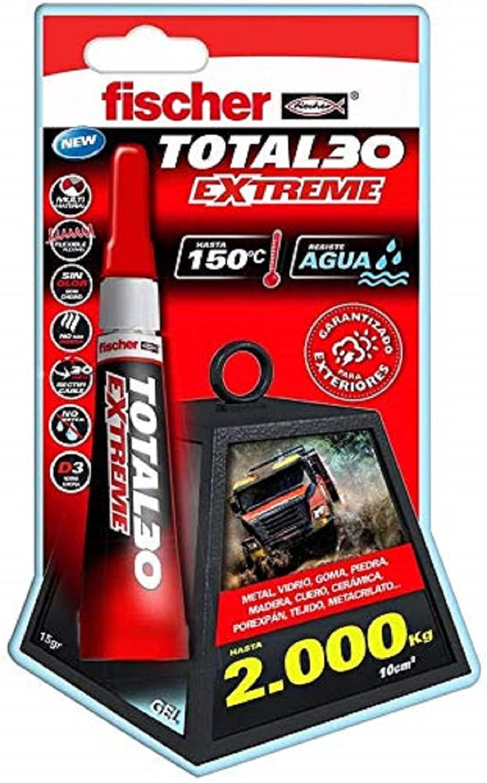 Fischer Adhesive Total 30 Extreme (15-g Pack), 541726, Transparent