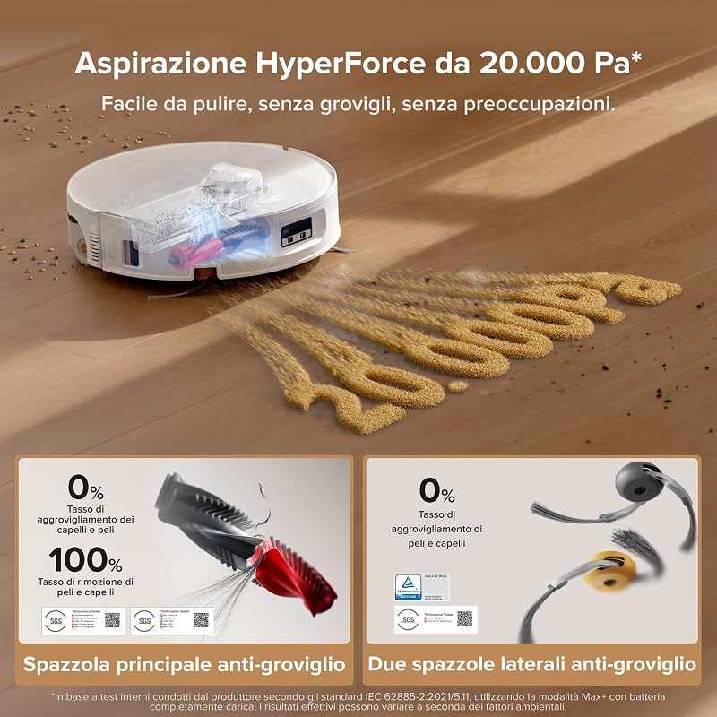 Qrevo Curv 2 Flow Robot Aspirapolvere Lavapavimenti con Rullo