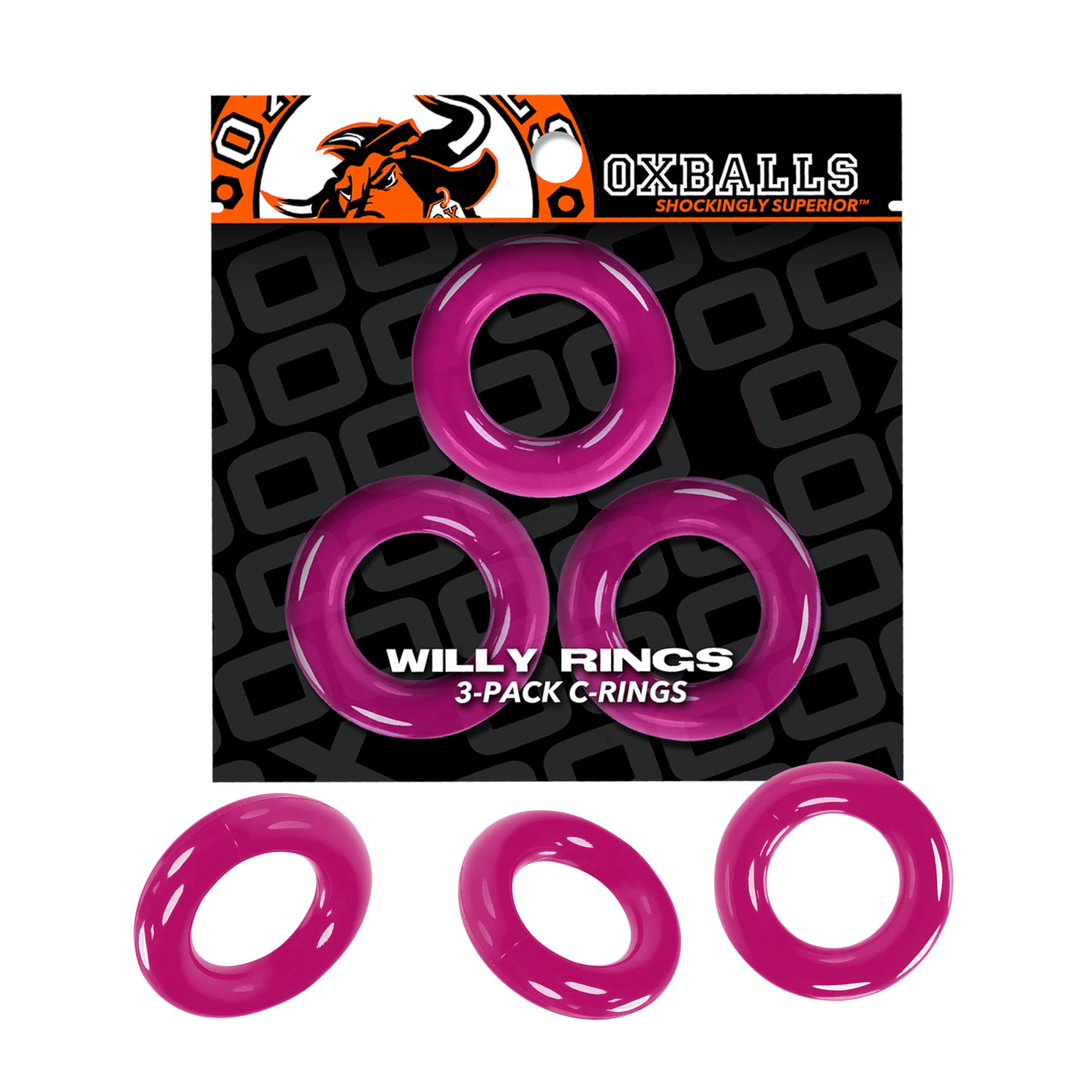 Oxballs Cockrings-E31533 Hot Pink One Size