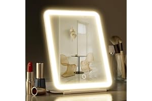 Hansong Folding Makeup Mirror with Lights Rechargeable 7.9 inch for Travel Mirror with 72 Led Lights Lighted Up Mirror 1000mAh 3 Color Adjustable Lighting Dimmable Beauty Gift for Women