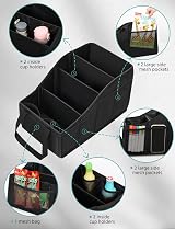 YOHOOLYO Car Seat Organiser Back Seat with 4 Compartments 4 Cup Holders view 4