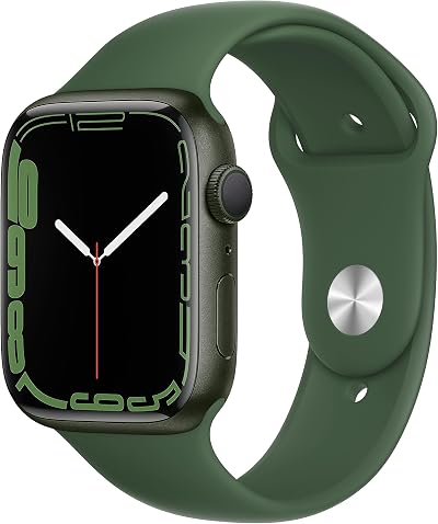 Apple Watch Series 7 GPS 45mm Green Aluminium Clover Sport Band Renewed